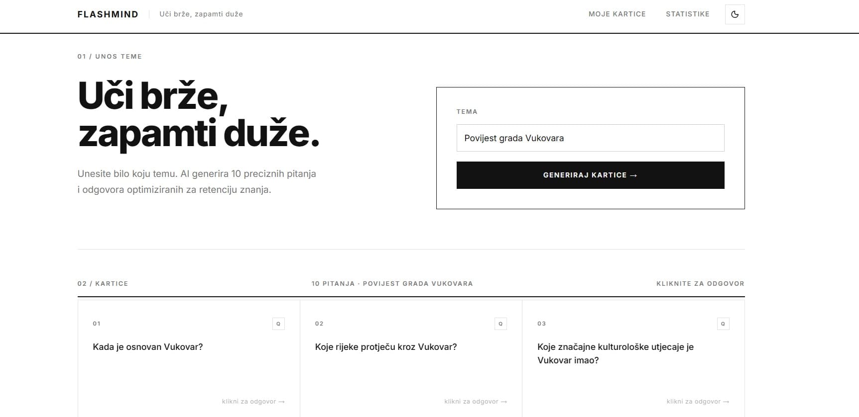 Naslovna slika rada Flash Card "Uči brže, zapamti duže."